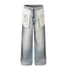 Men's Clothing Retro Reverse Wear Design Jeans Men's Loose Wide Leg Casual Straight Pants_mkmklike.com