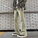 Men's High Street Vintage Washed Yellow Mud Dyed Jeans Straight Leg Vibe Micro Flare Loose Fit Slimming Pants_mkmklike.com