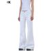 11KN American Style Slightly Flared Jeans For Women Simple Cleanfit Slimming Loose Stack Casual Slim Fit Long Pants_mkmklike.com