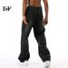 EF JEANS | 2024 New American Personality Retro Old Black Grey Simple Loose Wide Leg Jeans Men And Women_mkmklike.com