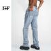 EF JEANS | 2023 New Product, Korean Version Of Straight Tube Ripped Casual Trousers Zipper Design Slim Jeans For Men And Women_mkmklike.com