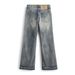 Distressed Washed Frayed Flared Jeans Men's Long Vibe Hippie Trend American Loose Wide-Leg Pants_mkmklike.com