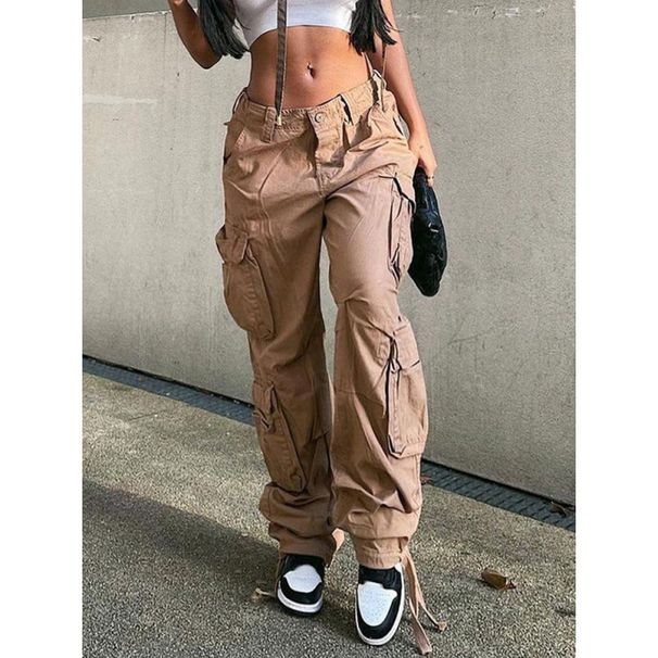 Women's Casual Long Pants INS Cargo Style Six Pockets WT423 Autumn Season Relaxed Everyday Wear Versatile Comfortable Feshion Trend_mkmklike.com