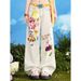 Women's Clothing Summer Design Sense Cartoon Print High Waist Loose Slim Straight Floor Mopping Pants_mkmklike.com