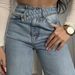 American Retro Niche Design Irregular Waist Slim-fit Hip-hugging Flared Jeans With Side Slits For Women_mkmklike.com