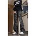 American Style Camouflage Cargo Pants For Men, Autumn Niche Design Deconstructed Pants, Straight Loose Fit Slightly_mkmklike.com
