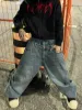 Men's Oversize Retro Double Waist Jeans Letter Print Trousers High Street Hip Hop Streetwear Casual Personality Wide-leg_mkmklike.com