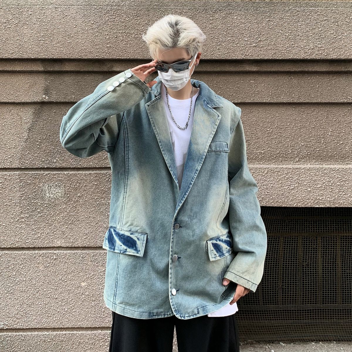 New Denim Top With Retro And Unique Design, Loose Fitting Suit Collar Jacket With Niche Design_mkmklike.com
