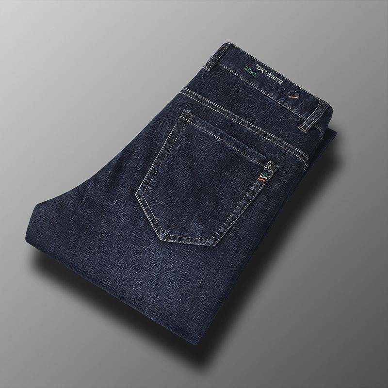 Nordmann Clearance Sale Spring And Autumn Men's Small Straight Mid-Waist Stretch Casual Jeans Versatile Long Pants For Men_mkmklike.com
