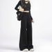 Women's Black Stretch Jeans, New Autumn And Winter Straight Wide-leg Loose Casual Pants With A High-end Design_mkmklike.com