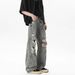 American-tyle Trendy Vintage Ripped Flared Jean For Men, Ummer High Treet Looe Fit Cleanfit Veratile Wide-leg_mkmklike.com