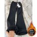 Fleece-Lined Thickened Black Flared Jeans Winter Petite High-Waisted Stretch Slimming Draped Straight-Leg Bell-Bottom_mkmklike.com