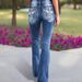 Embroidered Flared Jeans For Women – High-Waisted Stretch Denim With Bohemian Details_mkmklike.com