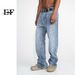 EF Denim | 2023 New Product, Korean Straight Jeans, Men's And Women's Same Small Design Split-ended Washed Trousers_mkmklike.com