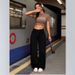 Women's Wide Leg Jeans Trendy High Waist Stretch Denim Pants For Work & Casual (Sizes 25-32, Black Wash)_mkmklike.com
