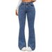 Women's Flared Bootcut Jeans – Slim Fit Stretch Denim Pants (Retro Vintage Washed, Mid-Rise & Comfortable For Casual/Office Wear)_mkmklike.com