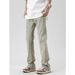 Men's Jeans For Autumn, High Street Vibe Straight-leg Pants, Trendy Vintage Loose Casual Long Trousers_mkmklike.com