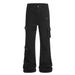 BOY High Street Vibe Cool Workwear Jeans For Men, Niche Design, Loose Fit, Versatile, Multi-Pocket, Tie-Up, Slightly Flared_mkmklike.com