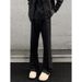 American Retro Black Flared Pants For Men, Autumn High Street Cleanfit Loose Wide-leg Straight Slimming Jeans_mkmklike.com
