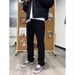 Nordmann Fit Black Jeans For Men American High Street Vibe Straight Trendy Brand Tall And Slim Casual Long Pants_mkmklike.com