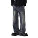 Men's Clothing Men's Straight Leg Cargo Jeans Loose Fit Wide Leg Washed Casual Trousers American Style Vibe Trendy Versatile_mkmklike.com