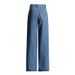 Women's Clothing Fashionable Design Straight Pants Summer New High Waist Printed Love Hollow Wide Leg Jeans_mkmklike.com