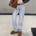Women's Clothing Stretch Solid Color Denim Pants 90s Boyfriend Style Retro Jeans_mkmklike.com