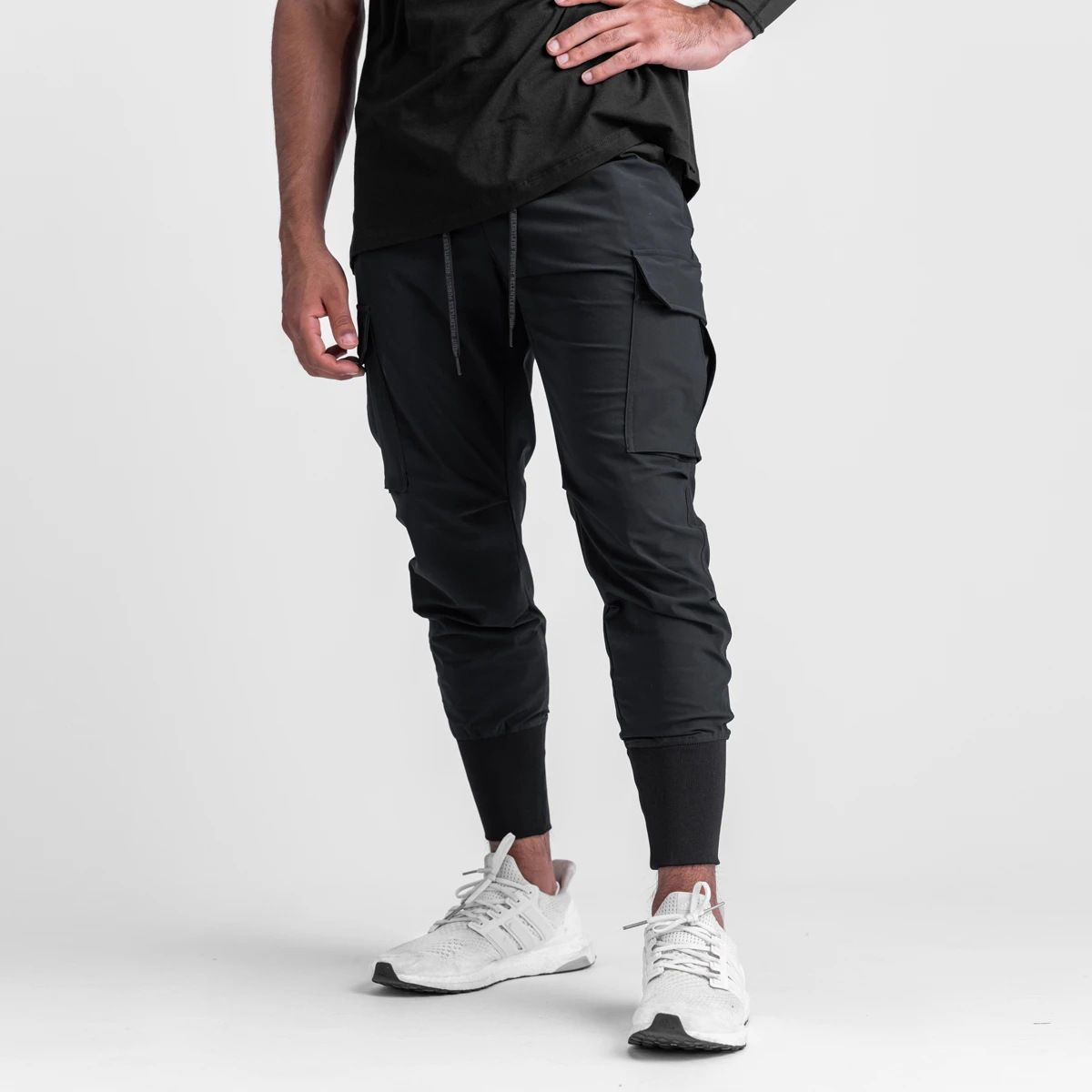 Men's clothing fitness pants Men's casual loose thin woven overalls closed leg pants_mkmklike.com