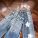 Vintage Distressed Paint Graffiti Star Straight Loose Fit Jeans For Men - Retro Denim Pants With Washed Effect, Comfortable Casual Trousers_mkmklike.com