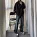 American Retro Blue Jeans Boys Wear Autumn High-end Casual Pants Trendy Loose Straight Wide-leg Trousers_mkmklike.com