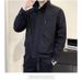 New Autumn Winter Cotton Loose Solid Color Simple Stylish Stand Collar Workwear Jacket Men's Trendy Brand_mkmklike.com