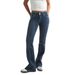Low-Rise Flared Jeans – Y2K Double-Button Denim Pants With Stitching Detail (XS-XL, Classic Blue)_mkmklike.com
