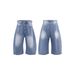 Men's Distressed Denim Shorts – Vintage Washed Light Blue Star-Embellished Cargo Cutoffs (S-Xl, Mid-Rise, Streetwear)_mkmklike.com