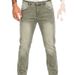 Men's Clothing Men's Straight Leg Slim Fit Stretch Jeans Unique Leather Patch Design Solid Color Retro Style Best Selling_mkmklike.com