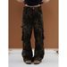 BOY BOY Style Washed Vintage Leopard Print Jeans For Men Spring Autumn Straight Loose European And American High Street Vibe_mkmklike.com
