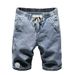 Men's Summer Thin Denim Shorts Trendy Relaxed Slim Fit Japanese Style Youthful Fashionable Zipper Five Point Pants_mkmklike.com