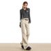 Wholesale Dropshipping: Women's Slim-fit, Slimming, Long, Medium-low-waisted, Slightly Flared Jeans In Khaki And Black_mkmklike.com