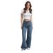 "Classic Straight-Leg Women's Jeans – Russian-Style Denim Pants For Everyday Comfort (Dark Blue, Size 25-32)"_mkmklike.com