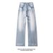 Cleanfit Street Retro Light-colored Jeans For Men, Spring And Autumn Trendy Brand, Loose Fit, Large Size, Casual_mkmklike.com