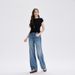 2026 New Spring/Summer Lyocell High-End Women's Jeans, Non-Stretch, Loose Fit, High Waist, Cropped Straight Wide-Leg_mkmklike.com