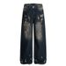 2025 American Style Washed Distressed Ripped Jeans For Men And Women Loose Straight Wide-Leg Floor-Length Pants_mkmklike.com