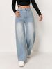 Cross-border Loose-fitting High-waisted Slimming Trendy Smx Women's Jeans In Dark Blue, Versatile For And_mkmklike.com