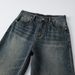 Men's Straight Leg Loose Fit Jeans Vintage Washed American Style Midweight Polyester Long Pants Spring/Summer 2025_mkmklike.com