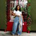 Women's Washed Denim Jeans Long Style Curved Silhouette Loose Fit Square Scarf Decoration New Style 2026_mkmklike.com