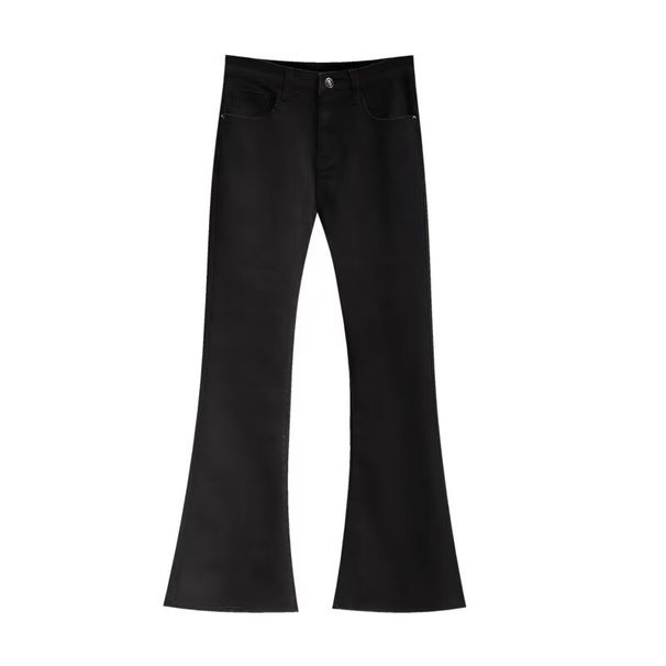 Retro High-Waisted Flared Jeans Slimming Summer Loose Casual Wide Leg Trousers with Drape And Stretch Blue mid Waist Long Pants_mkmklike.com