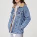 "Women's Fleece-Lined Denim Jacket - Oversized Winter Coat, Cotton Blend With Sherpa Collar, Streetwear Essential For Cold Weather"_mkmklike.com