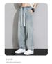 Yellow Mud Jeans Men's Straight Loose Wide-leg American High Street Pants Trendy Versatile Retro Drawstring Casual Trousers_mkmklike.com