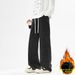 Fleece Straight Jeans Men's Beauty High Street Wide-leg Pants Casual Long Pants Men_mkmklike.com