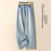 Light Blue Fashionable Rhinestone Wide-leg Jeans For Women, 2026 Spring And Autumn New Style, High-waisted, Slimming,_mkmklike.com
