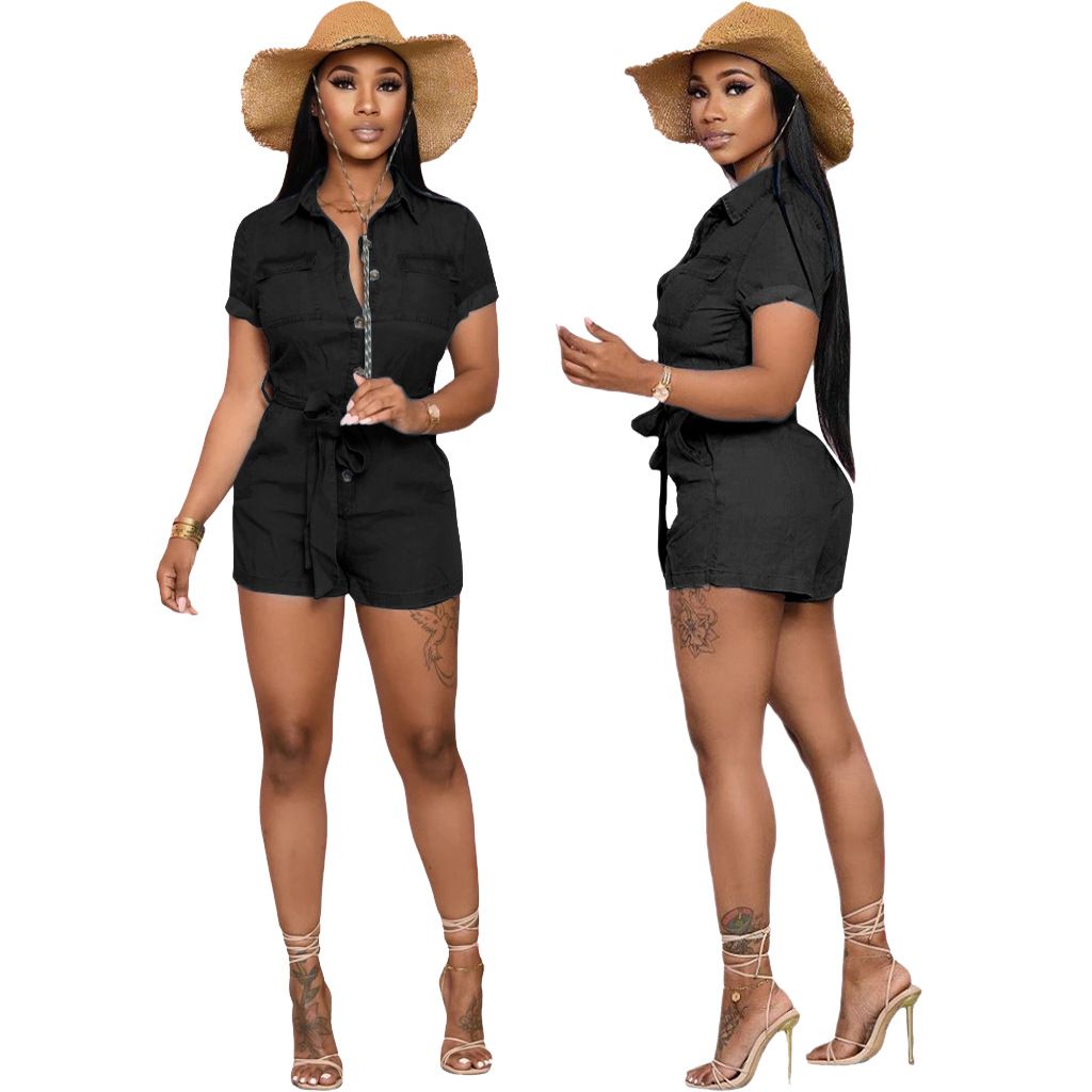 Women's Clothing Fashion Denim Women's Slim Jumpsuit_mkmklike.com